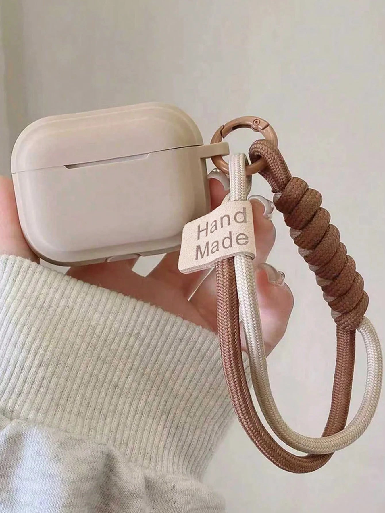 Silicone AirPods Case with Braided Hand Strap – Minimalist Design