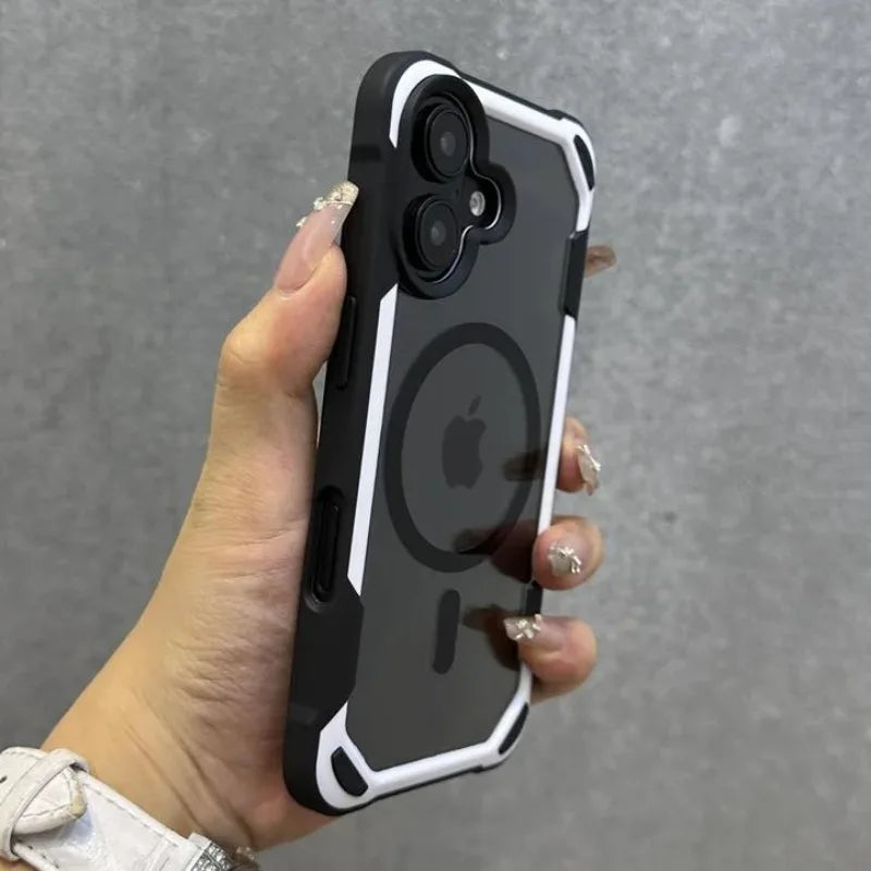 Magnetic Matte Shockproof Case – Dual-Tone Design for MagSafe