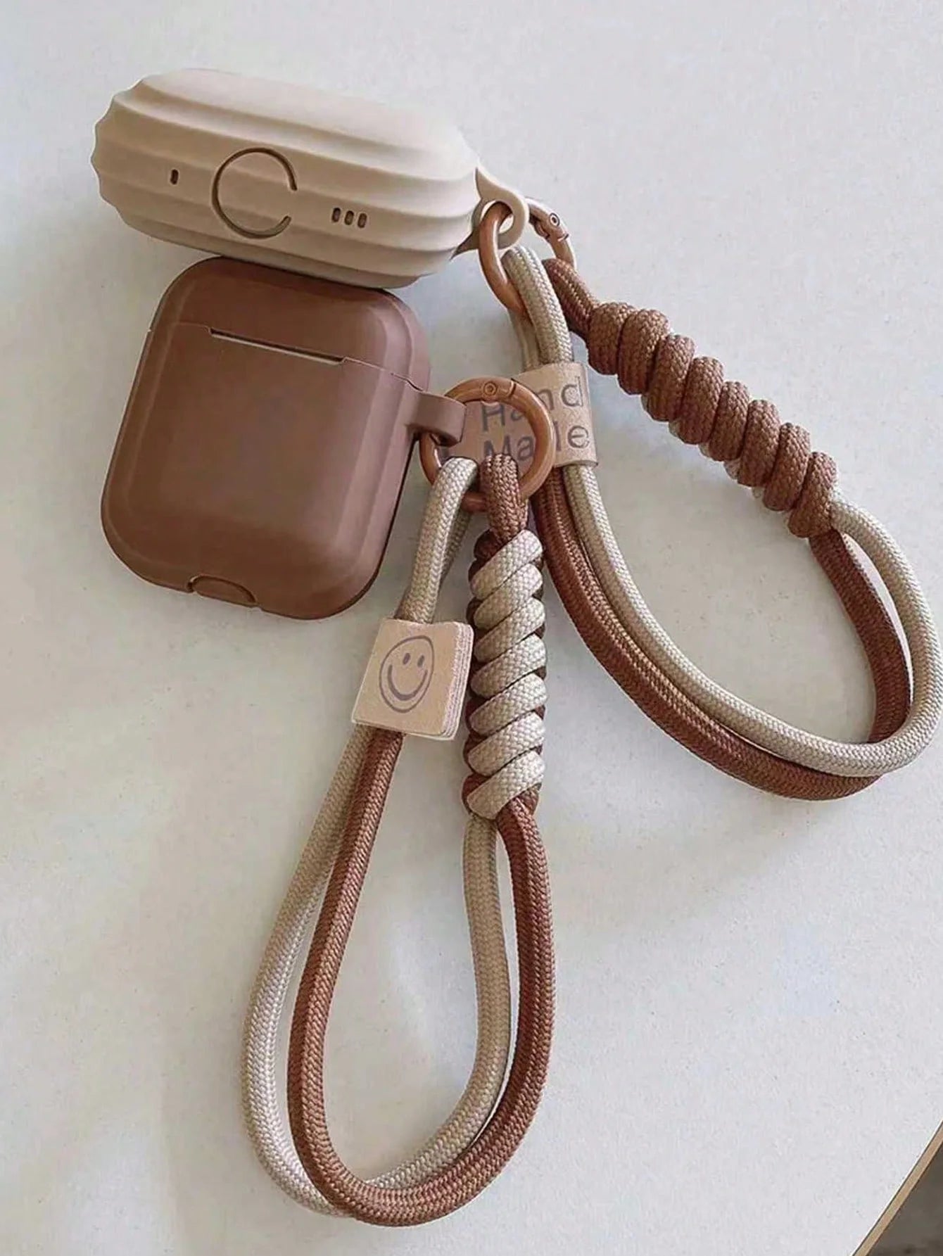 Silicone AirPods Case with Braided Hand Strap – Minimalist Design