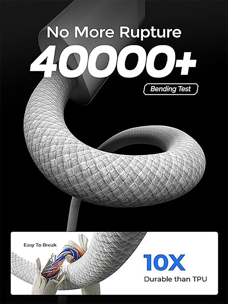 60W PD Fast Charging USB-C to USB-C Braided Cable (1m)
