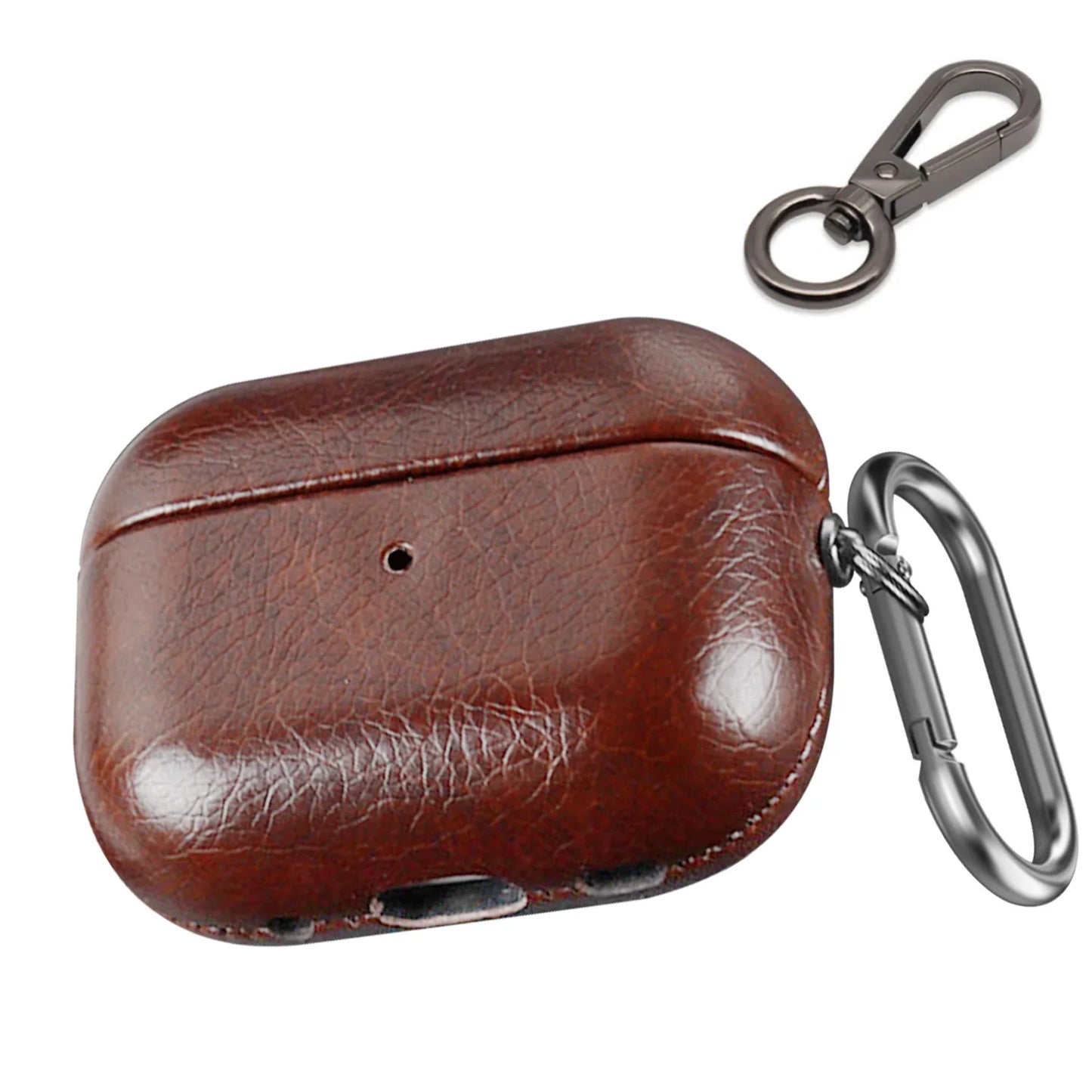 Premium Leather Case for AirPods Pro 2 – Handmade with Dual Hooks