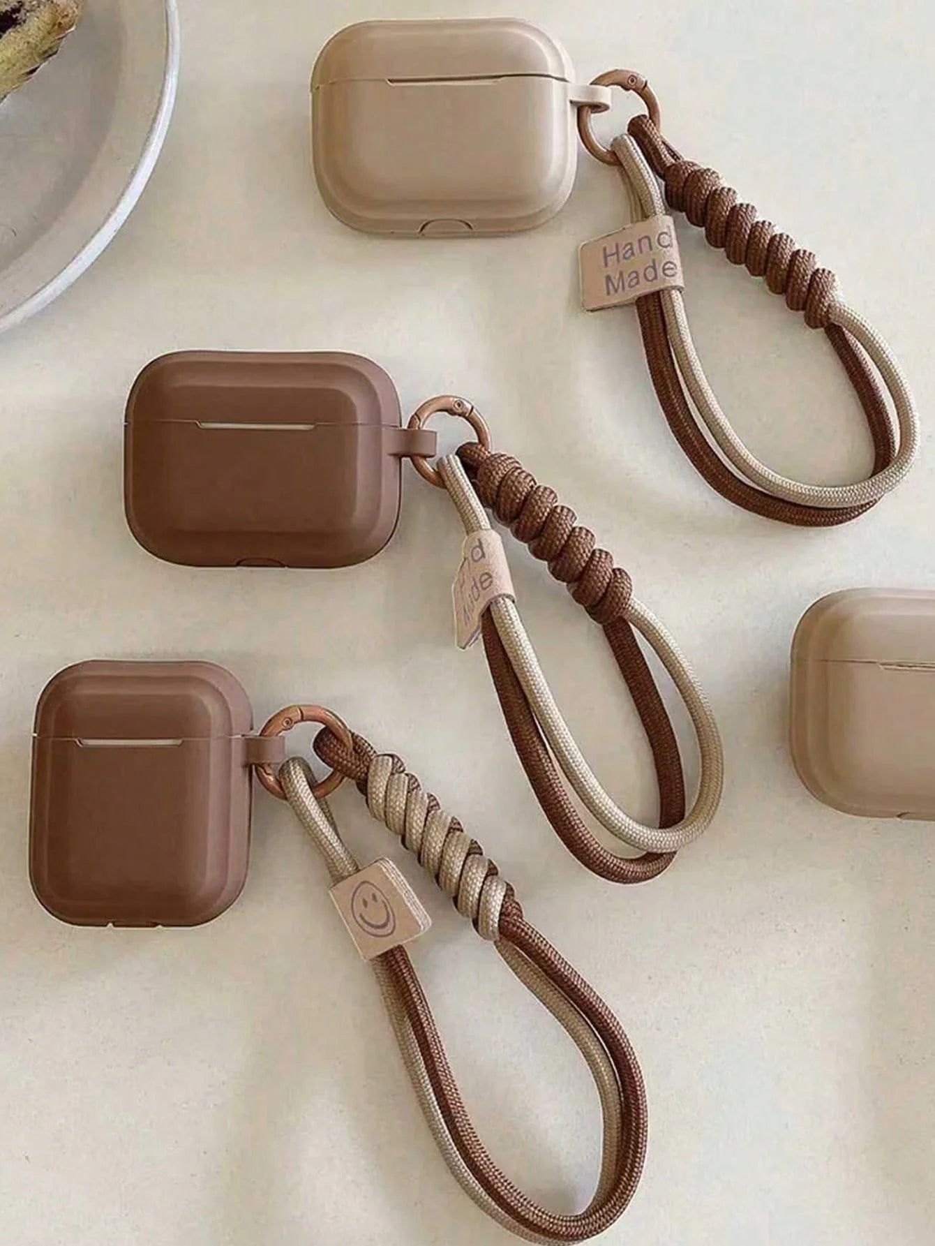 Silicone AirPods Case with Braided Hand Strap – Minimalist Design