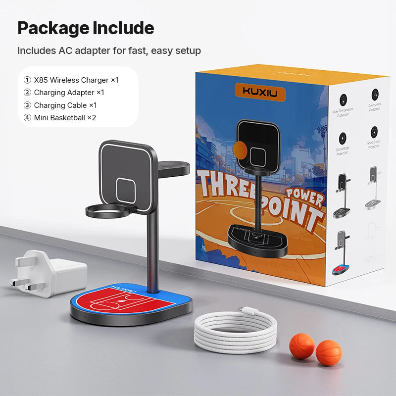 3-in-1 Magnetic Basketball Wireless Charger