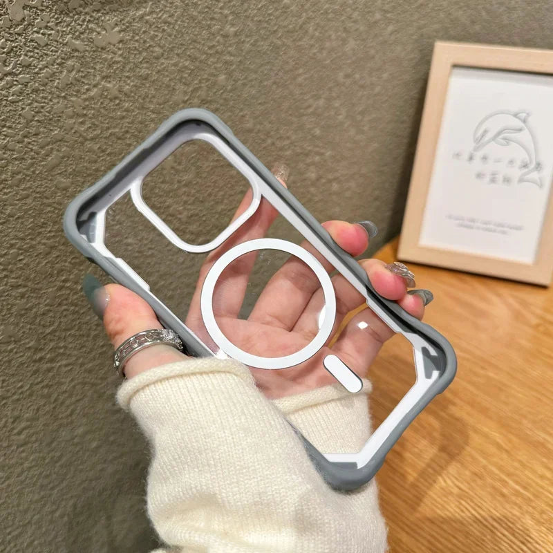 Magnetic Matte Shockproof Case – Dual-Tone Design for MagSafe