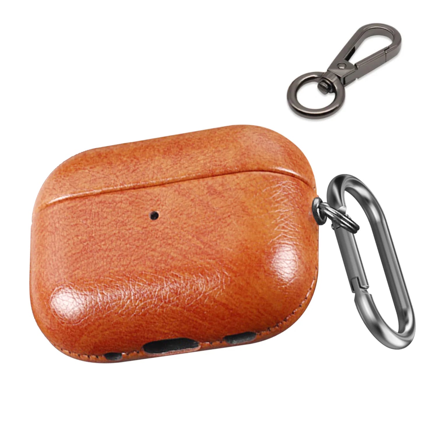 Premium Leather Case for AirPods Pro 2 – Handmade with Dual Hooks