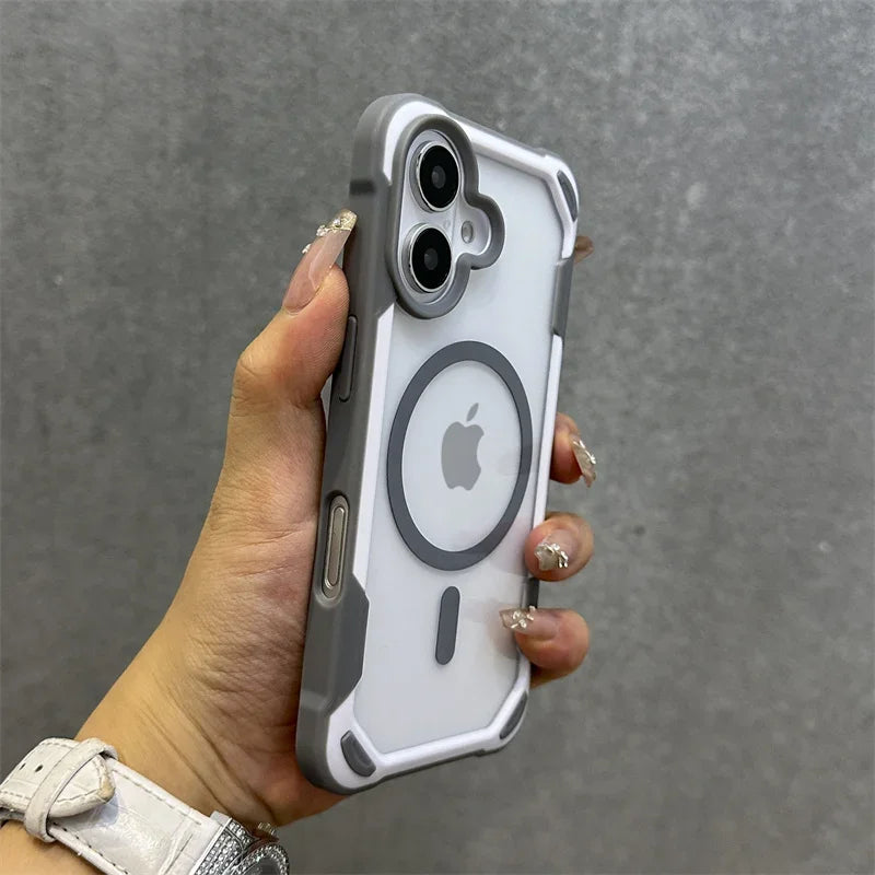 Magnetic Matte Shockproof Case – Dual-Tone Design for MagSafe