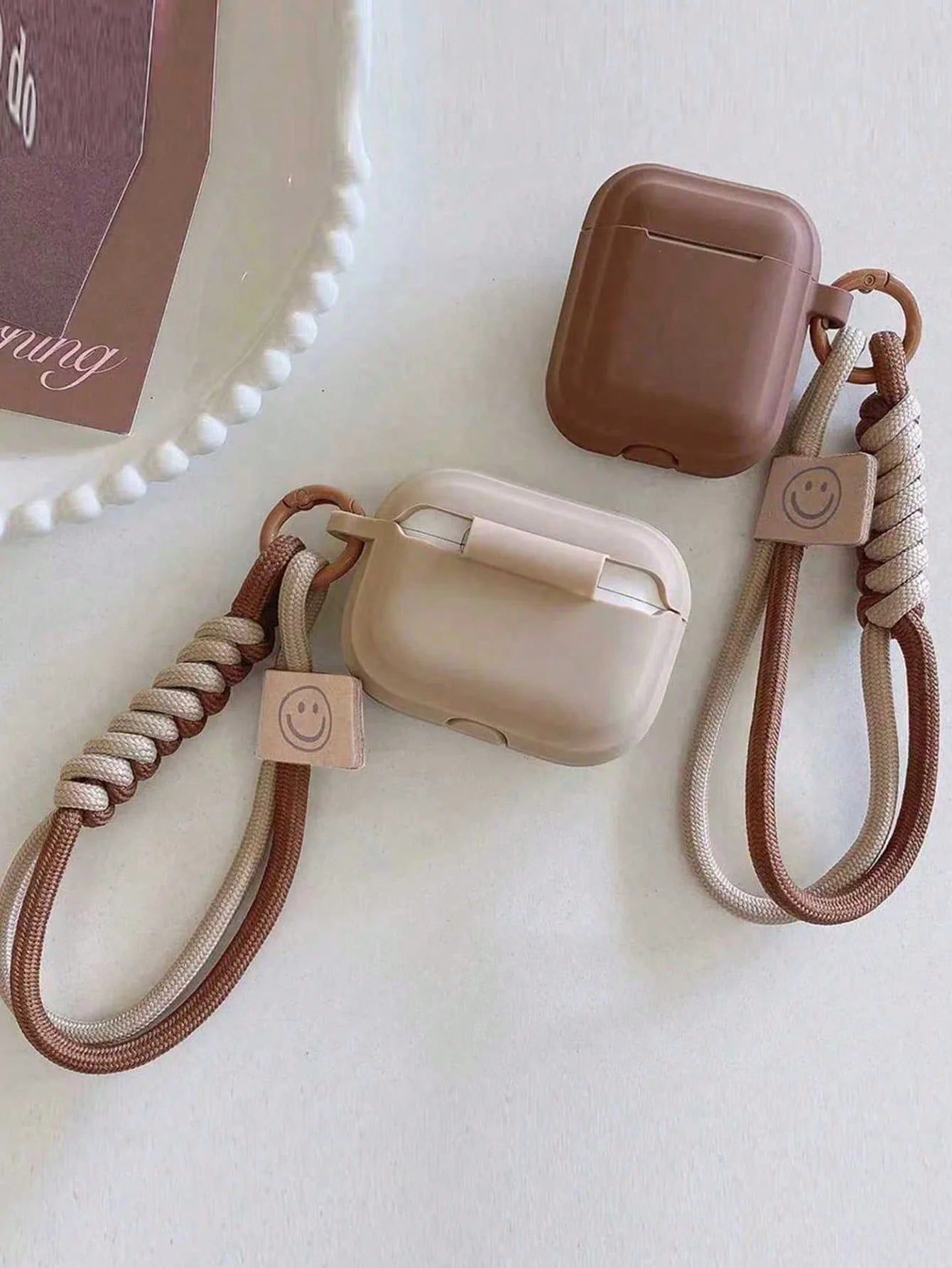 Silicone AirPods Case with Braided Hand Strap – Minimalist Design