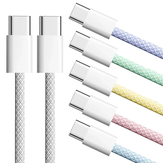60W PD Fast Charging USB-C to USB-C Braided Cable (1m)