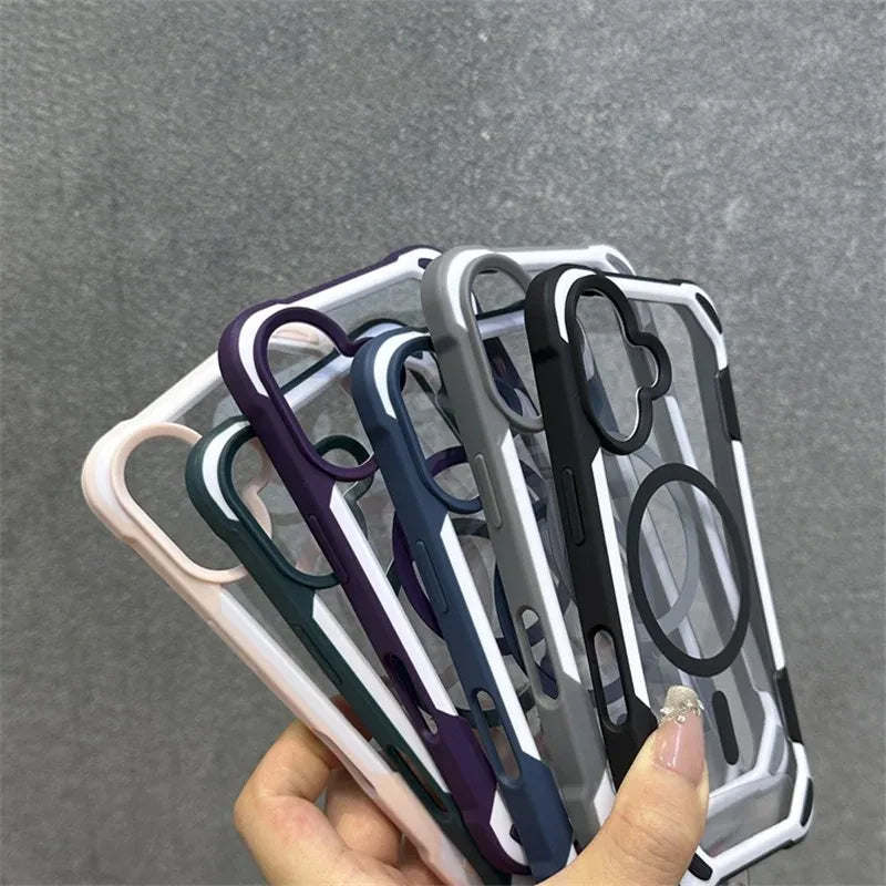 Magnetic Matte Shockproof Case – Dual-Tone Design for MagSafe