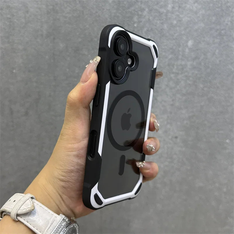 Magnetic Matte Shockproof Case – Dual-Tone Design for MagSafe