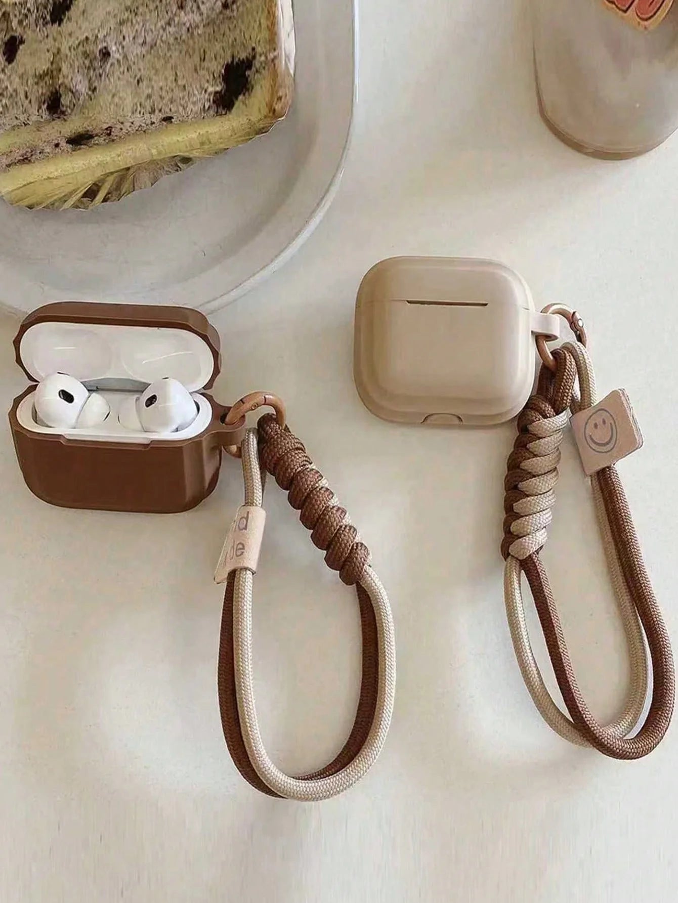 Silicone AirPods Case with Braided Hand Strap – Minimalist Design