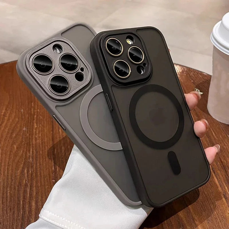 Matte MagSafe Case – Shockproof Translucent Cover for iPhone 13–16