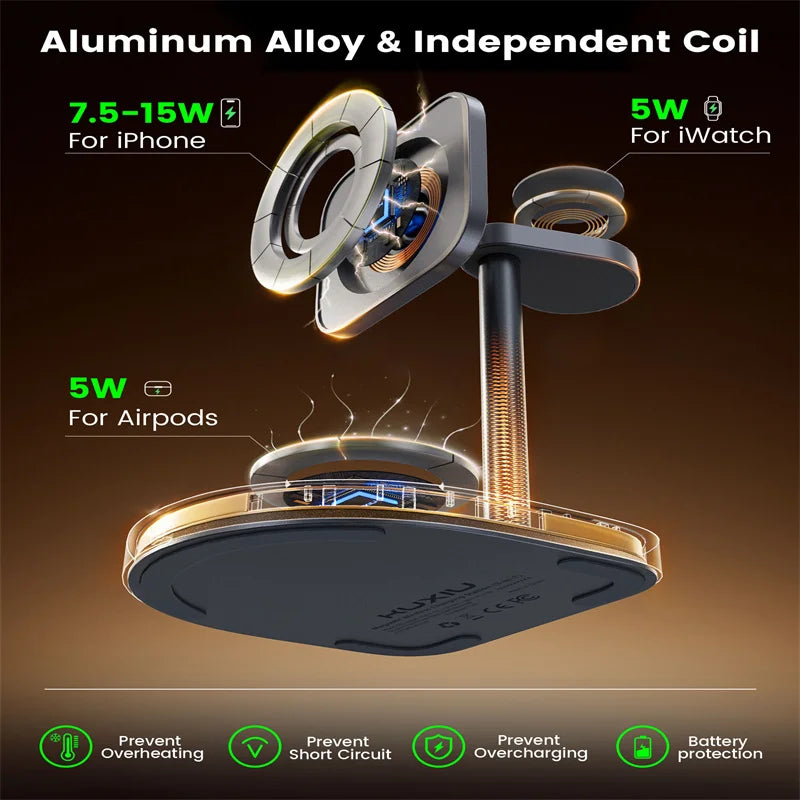 3-in-1 Magnetic Basketball Wireless Charger