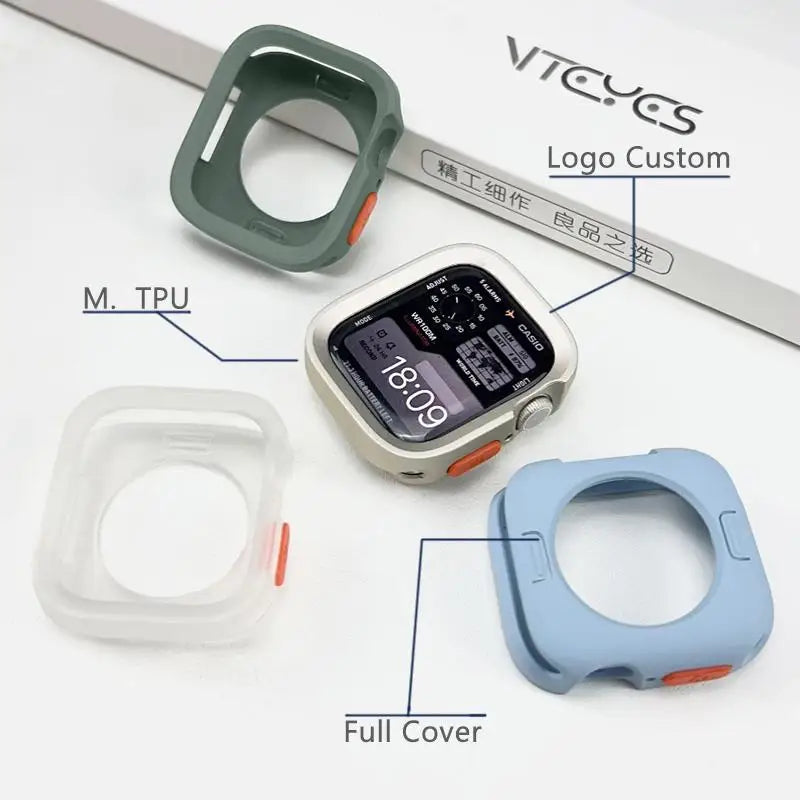 Soft Bumper Case – Matte Silicone Shock Guard for Apple Watch